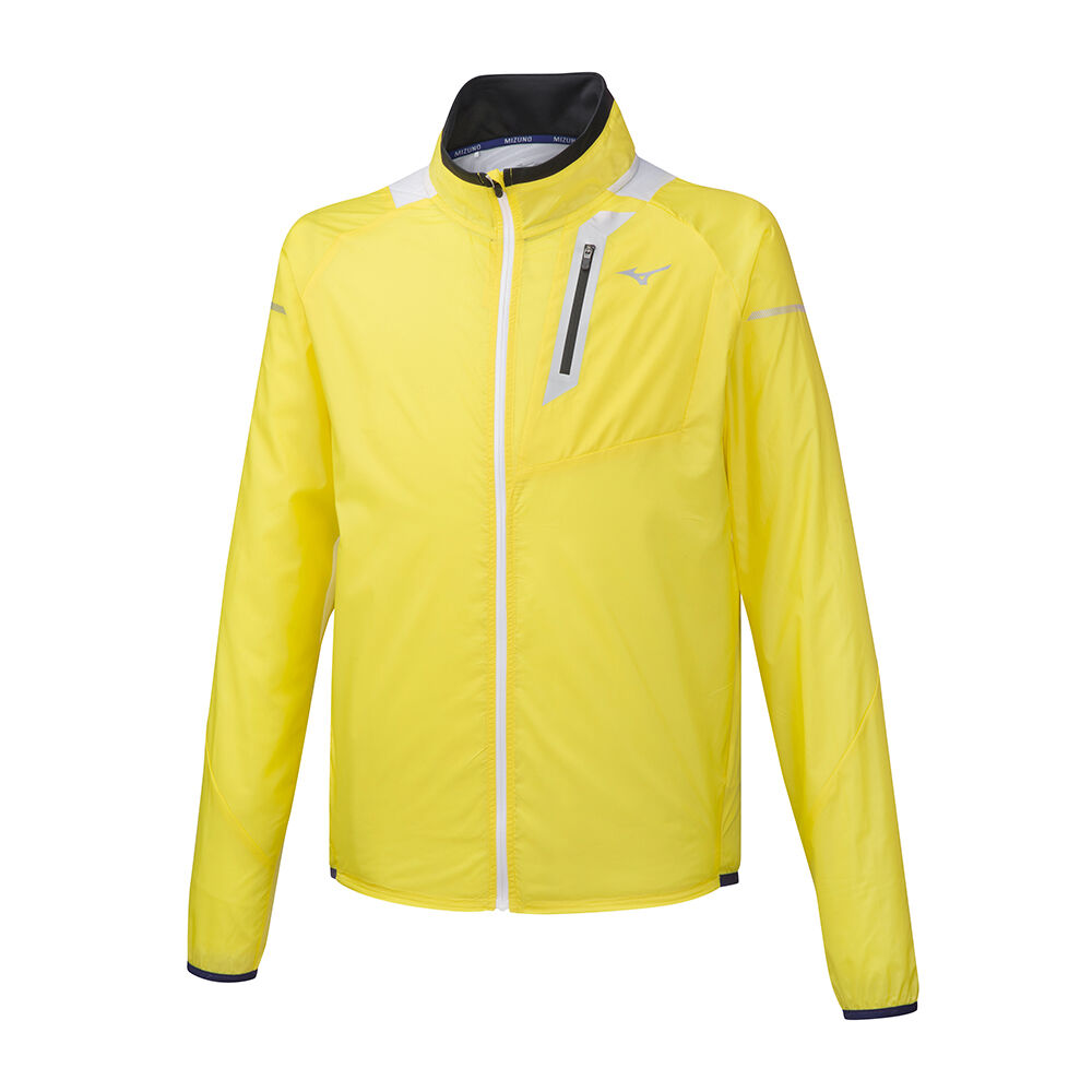 Mens Mizuno Aero WindTop Running Jacket Yellow Philippines (IEKQMT328)